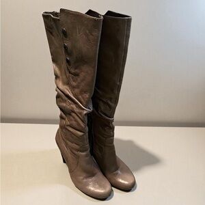 G by Guess WGGILLIAN Dark Grey Leather Knee-High Women's Boots